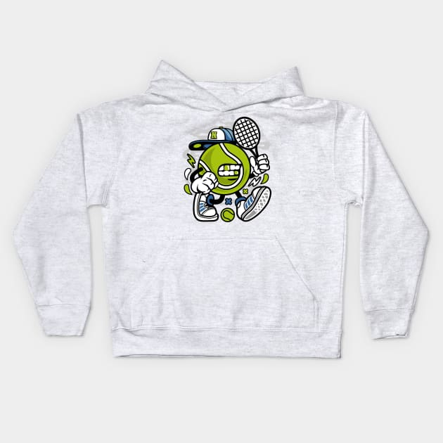 Tennis player thug Kids Hoodie by Superfunky